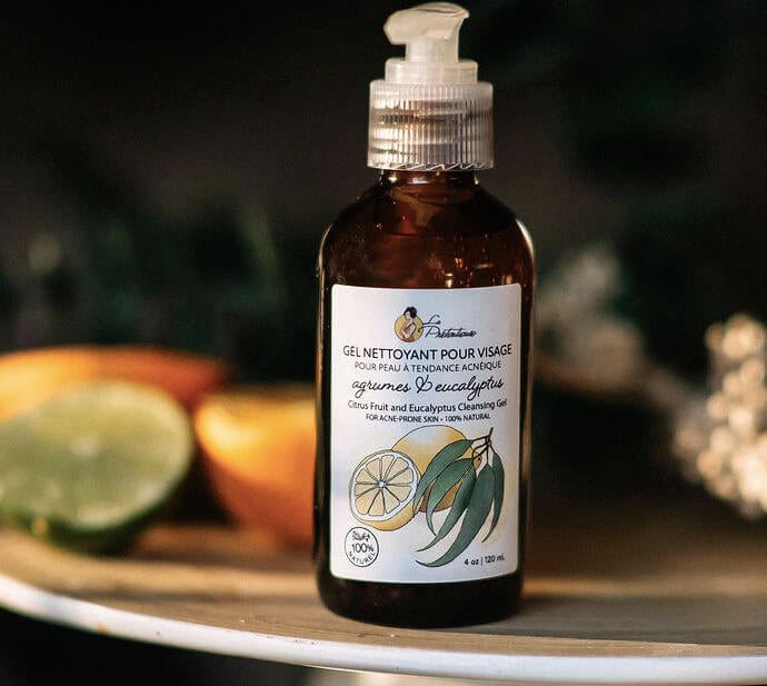 Gel nettoyant pour visage agrumes & eucalyptus - Peau à tendance acnéique - La Prétentieuse - 120ml